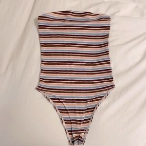 Striped Strapless Bodysuit